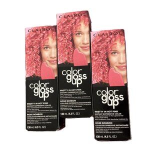 3 NEW Boxes Clairol Color Gloss Up Semi Permanent Hair Color, Pretty in Hot Pink